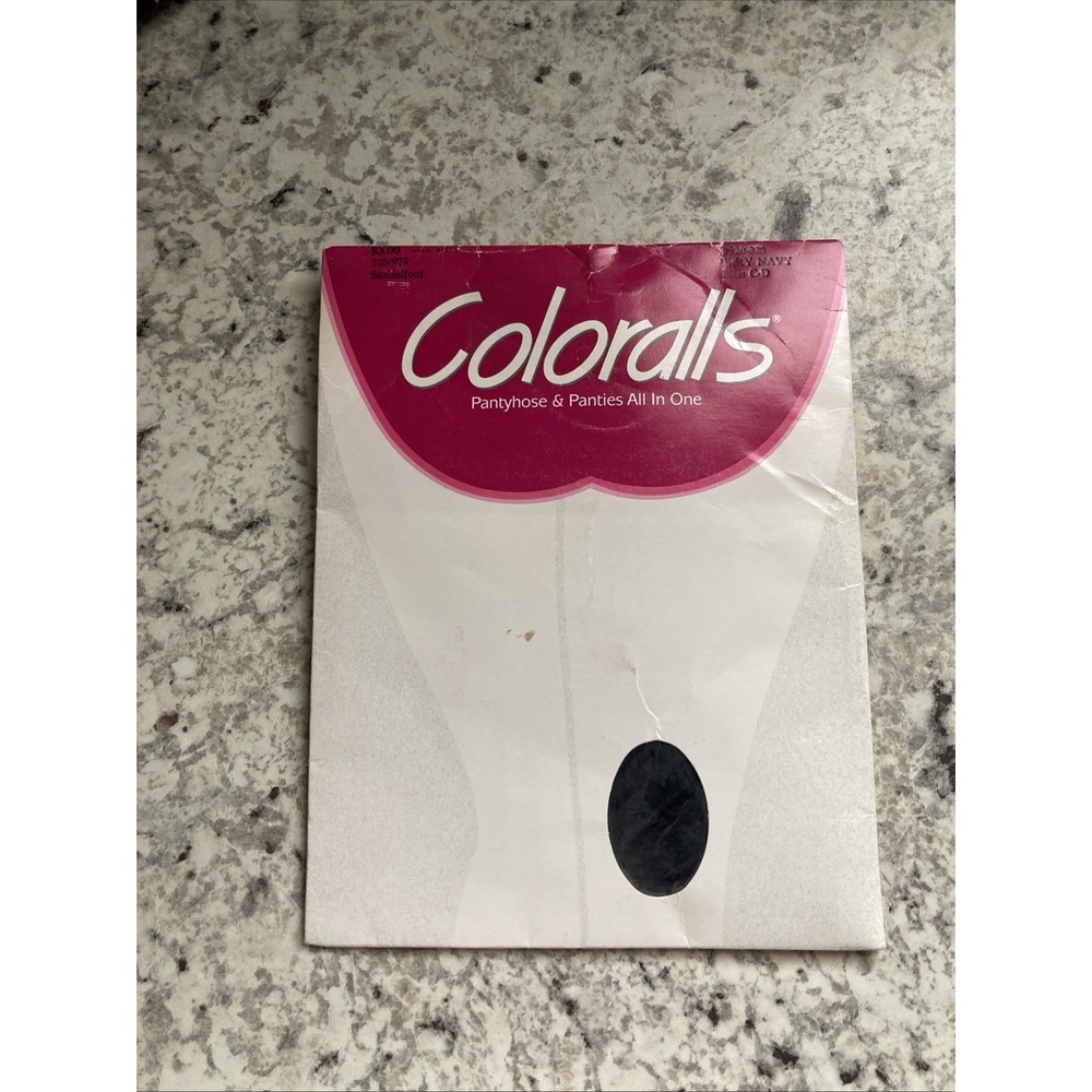 Vintage Coloralls All in One Pantyhose Control Top Size C-D Very Navy New NOS
